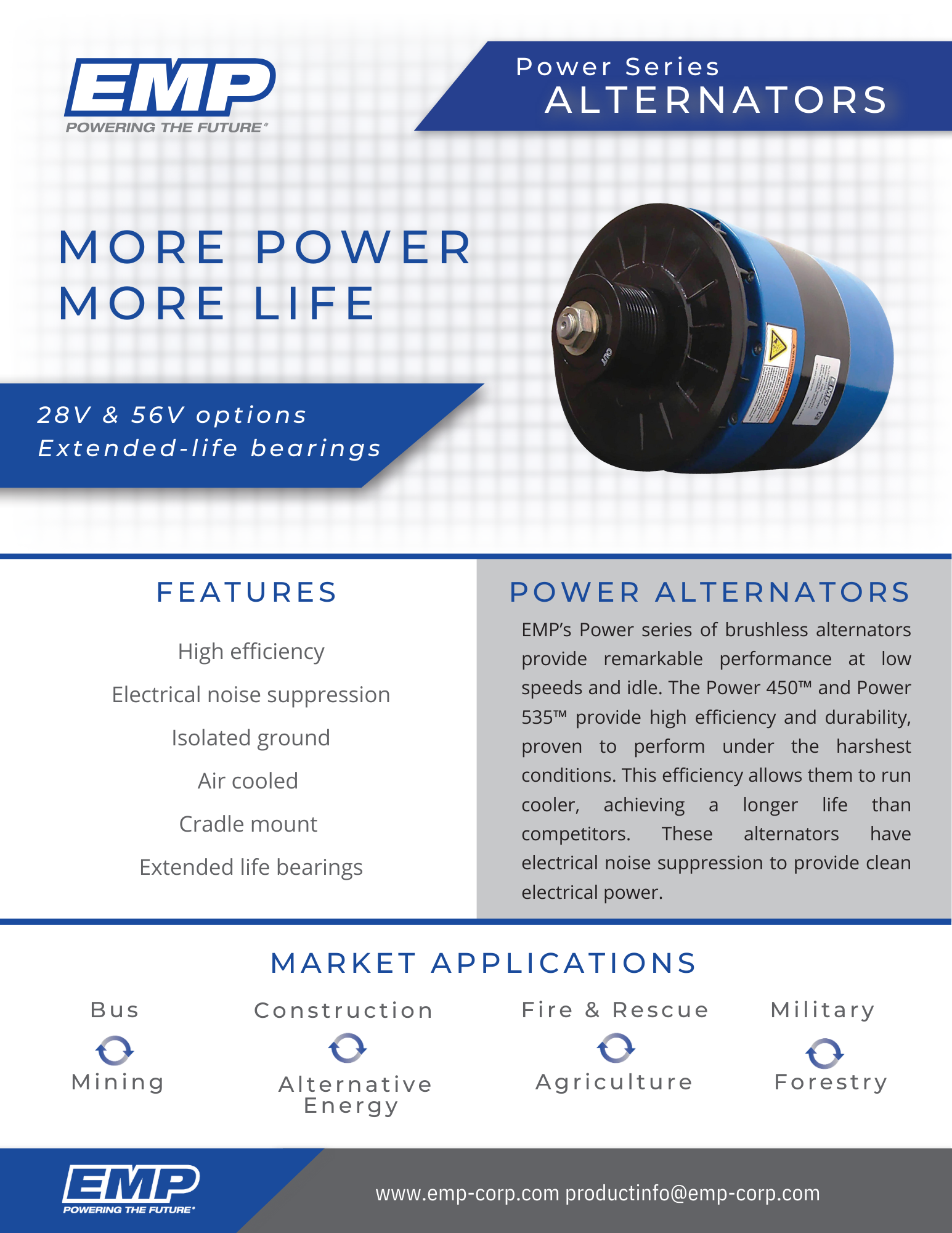 EMP Power Series Alternators