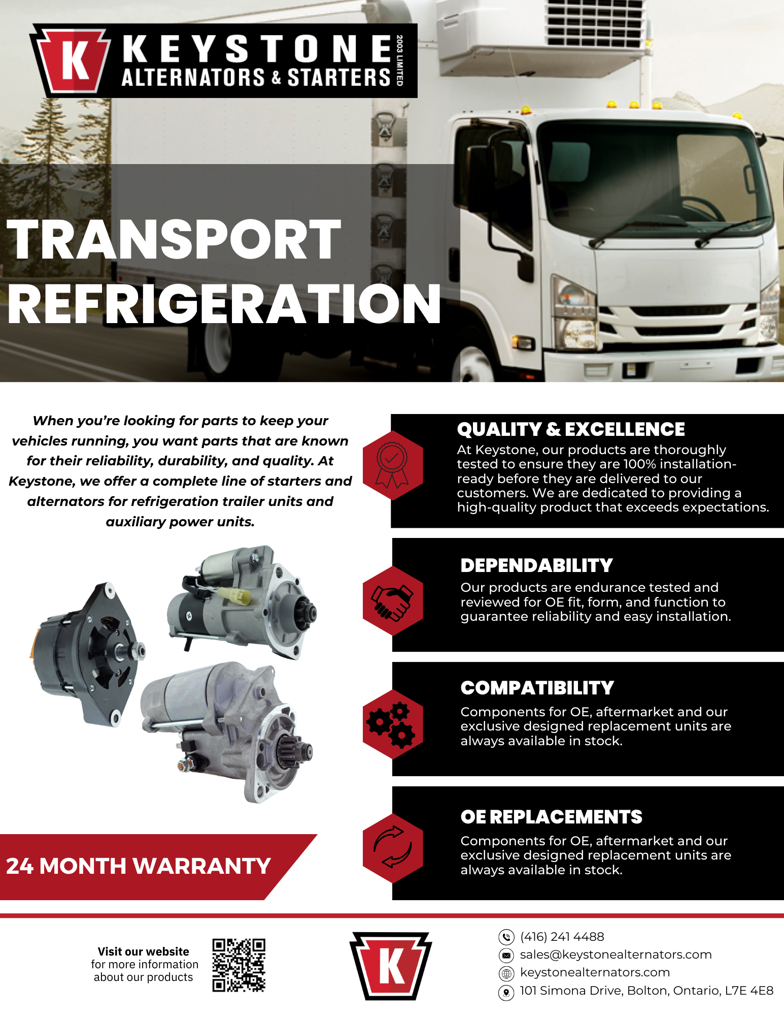 transport refrigeration alternators and starters keystone